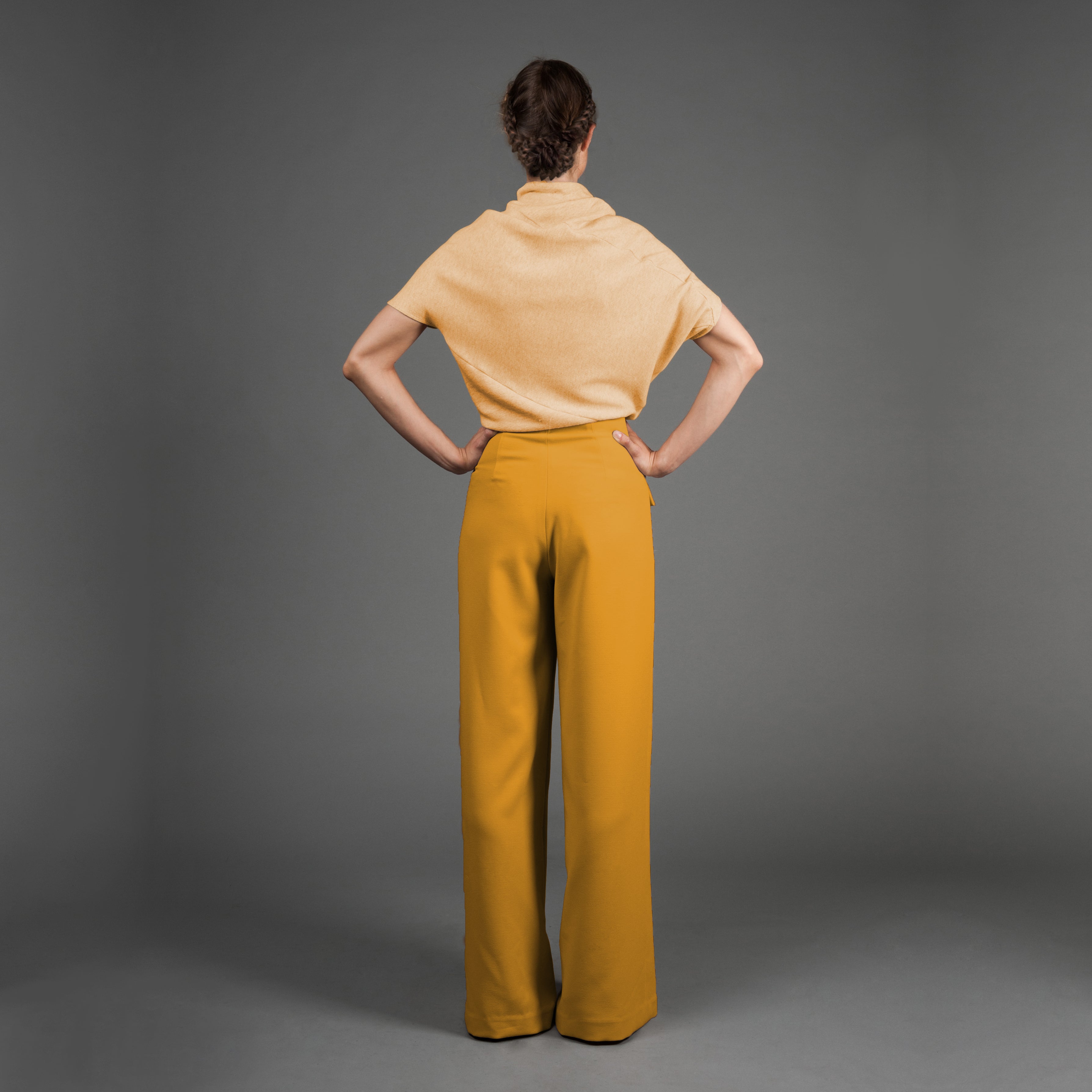 Mustard wide leg outlet trousers