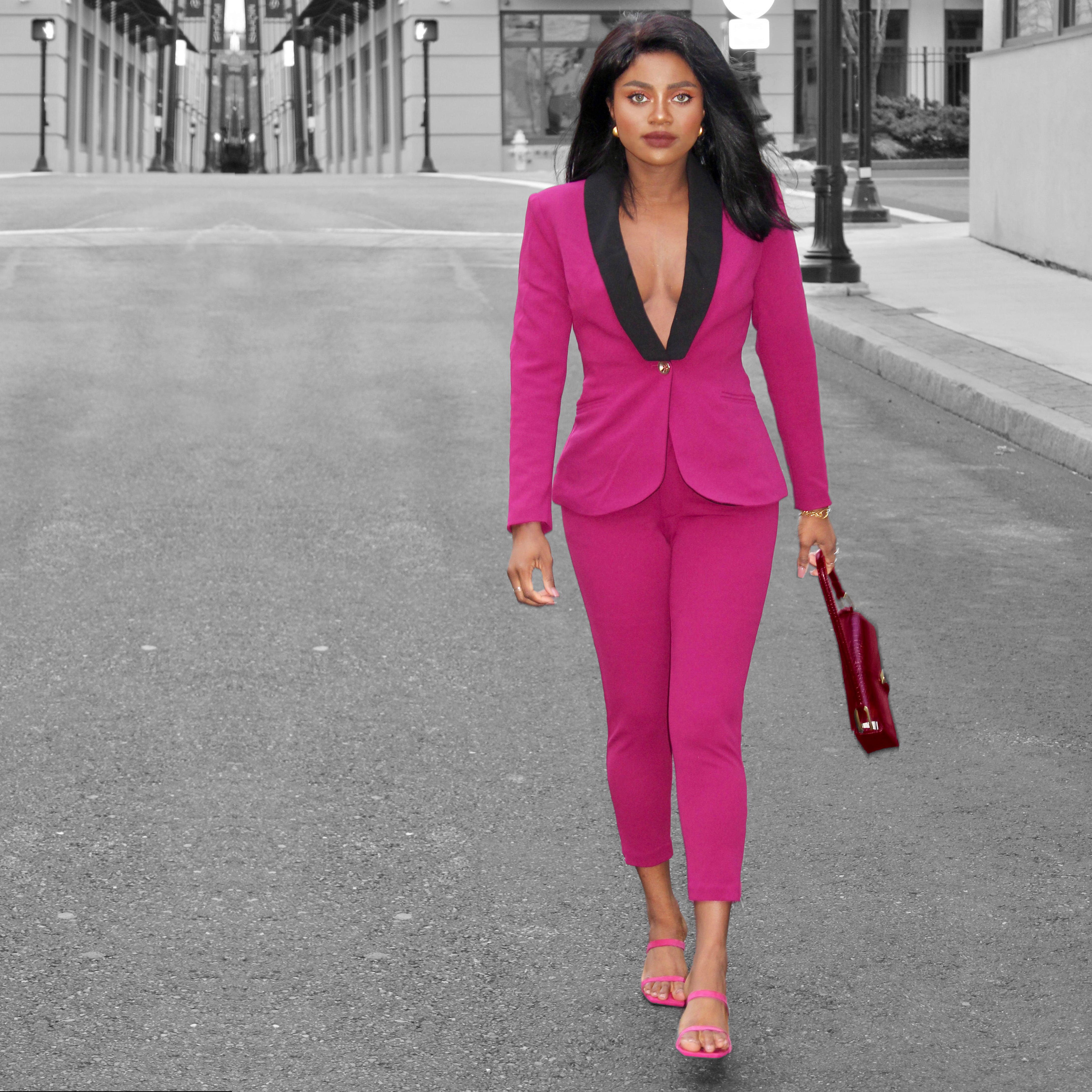 Women's Suits | Fuchsia Pink Suit | Edgy Professional Wear – Layo G.